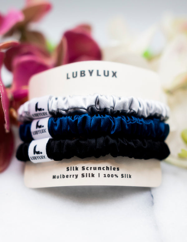 SKINNY SILK SCRUNCHIES (3-Pack)